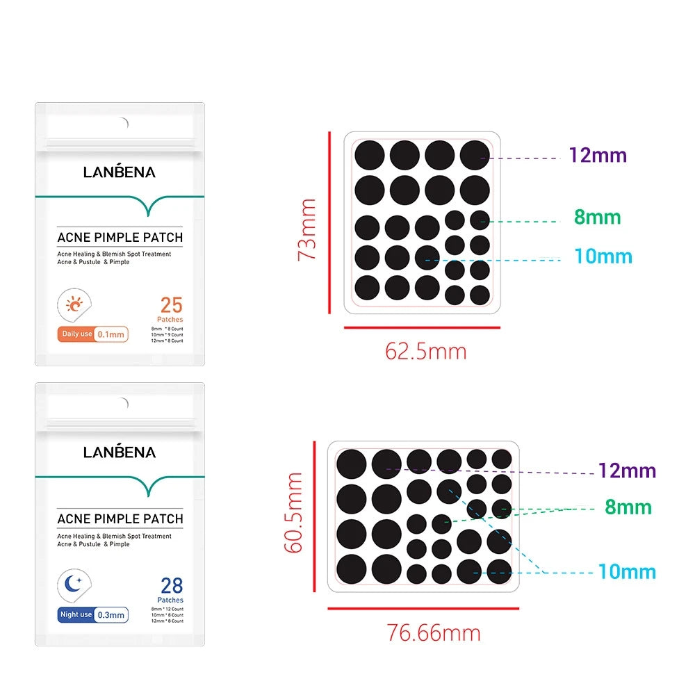 LANBENA Acne Pimple Patch Invisible Acne Removal Stickers Blemish Treatment Acne Master Pimple Remover Daily / Night Stickers
